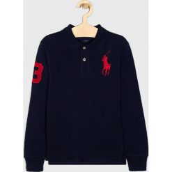 Polo Ralph Lauren - Longsleeve dziecięcy 134-176 cm. Niebieskie t-shirty chłopięce Polo Ralph Lauren, z aplikacjami, z bawełny, z długim rękawem. W wyprzedaży za 239,90 zł.
