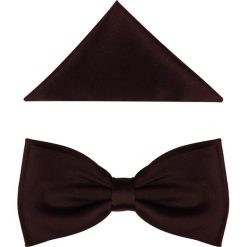 Brązowa/czekoladowa muszka męska szeroka z poszetką B29. Pomarańczowe muszki męskie Modini Moda Męska, na co dzień, bez wzorów, z tkaniny, eleganckie. W wyprzedaży za 45,00 zł.