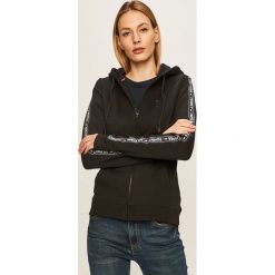 Tommy Hilfiger - Bluza. Czarne bluzy damskie TOMMY HILFIGER, s, z aplikacjami, z bawełny, bez rękawów, z kapturem. W wyprzedaży za 279,90 zł.