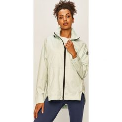 Adidas Performance - Kurtka. Zielone kurtki damskie adidas Performance, s, bez wzorów, z poliesteru, krótkie, z kapturem. Za 379,90 zł.