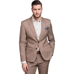 Marynarka LEONARDO MAES000029. Brązowe marynarki męskie Giacomo Conti, m, bez wzorów, z bawełny, klasyczne. Za 399,00 zł.