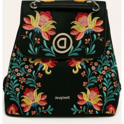 Desigual - Plecak. Czarne plecaki damskie Desigual, bez wzorów, z bawełny. Za 399,90 zł.