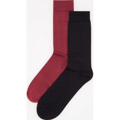 Skarpety 2 pack z merceryzowanej bawełny - Bordowy. Czerwone skarpetki męskie Reserved, bez wzorów, z bawełny. Za 29,99 zł.