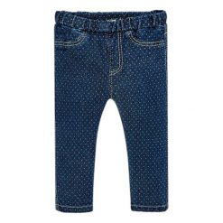 Spodnie w kolorze ciemnoniebieskim ze wzorem. Niebieskie spodnie niemowlęce Mayoral, Keen, bez wzorów. W wyprzedaży za 54,95 zł.