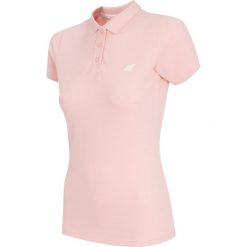Koszulka polo damska TSD404 - jasny róż melanż. Różowe koszulki damskie 4f, bez wzorów, z materiału, bez rękawów. Za 69,99 zł.