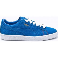 Puma - Buty Suede Classic PARIS Electric Bl. Niebieskie buty sportowe męskie Puma, ze skóry, na sznurówki. W wyprzedaży za 269,90 zł.