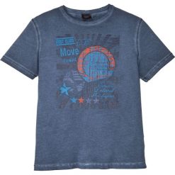 T-shirt z nadrukiem bonprix ciemnoniebieski "used". Niebieskie koszulki męskie bonprix, xl, z nadrukiem, bez kołnierzyka. Za 42,99 zł.