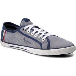 Tenisówki PEPE JEANS - Aberman Court PMS30356 Chambray 564. Niebieskie półbuty męskie marki Pepe Jeans, na co dzień, bez wzorów, z jeansu, bez zapięcia. Za 245,00 zł.
