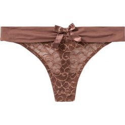 Stringi bonprix czekoladowy. Pomarańczowe majtki damskie bonprix, z koronki. Za 29,99 zł.
