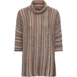 Golfy damskie: Sweter oversize bonprix w kolorowe paski