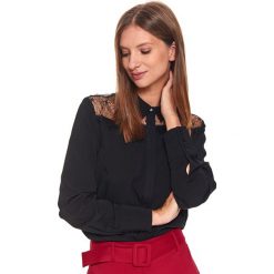 Koszula z koronkowymi wstawkami. Czarne koszule damskie Top Secret, na co dzień, na zimę, bez wzorów, z materiału, eleganckie, bez kołnierzyka, z długim rękawem. W wyprzedaży za 49,99 zł.