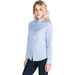 Tommy Hilfiger Essential Koszula Niebieski. Niebieskie bluzki damskie TOMMY HILFIGER, xs, w paski, z bawełny, bez kołnierzyka, z długim rękawem. Za 395,95 zł.