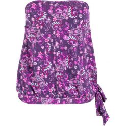Top plażowy tankini, szybko schnący bonprix lila w kwiaty. Fioletowe stroje kąpielowe damskie bonprix, w paski. Za 89,99 zł.
