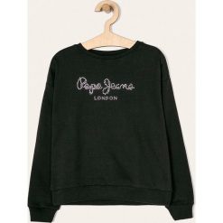 Pepe Jeans - Bluza dziecięca Dale 128-178/180 cm. Czarne bluzy dziewczęce Pepe Jeans, z aplikacjami, z bawełny, bez rękawów, bez kaptura. W wyprzedaży za 129,90 zł.