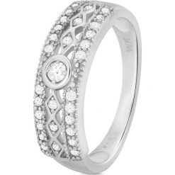 Wyjątkowy Białe Złoto Pierścionek - złoto białe 585, Diament 0,30ct. Żółte pierścionki damskie marki W.KRUK, z diamentem, złote. Za 4590,00 zł.