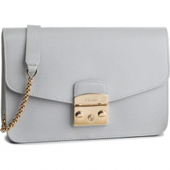 Torebka FURLA - Metropolis 993680 B BTJ7 ARE Color Cristallo d. Szare torebki klasyczne damskie Furla, z aplikacjami, ze skóry, wizytowe, zdobione, bez dodatków. W wyprzedaży za 789,00 zł.