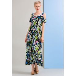 Sukienka maxi w kwiaty. Sukienki damskie Monnari, z aplikacjami, z bawełny, bez kołnierzyka, z krótkim rękawem, krótkie, mini, dopasowane. Za 129,50 zł.
