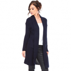 Kardigan "Liliane" w kolorze granatowym. Niebieskie kardigany damskie marki Cosy Winter, s, prążkowane. W wyprzedaży za 159,95 zł.