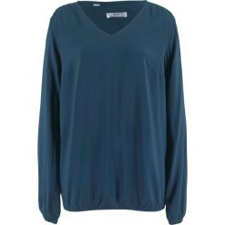 Bluzka z długim rękawem bonprix ciemnoniebieski. Niebieskie bluzki longsleeves bonprix. Za 74,99 zł.