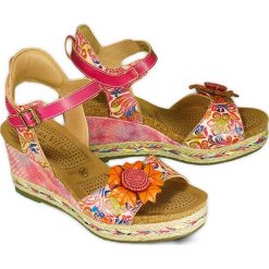 LAURA VITA FACYO 06 CX1198-6 fushia, sandały damskie. Koturny damskie LAURA VITA, bez wzorów, ze skóry, bez obcasa, na koturnie, na rzepy. Za 309,90 zł.