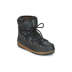 Śniegowce Moon Boot MOON BOOT LOW NYLON WP. Czarne kozaki damskie marki Moon Boot, z nylonu, bez zapięcia. Za 487,20 zł.