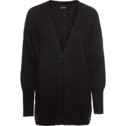 Swetry oversize damskie: Sweter bez zapięcia „oversize” bonprix czarny