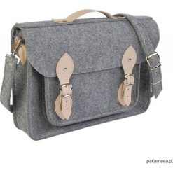 Filcowa torba na laptop personalizowa - grawer. Szare torby męskie na ramię marki Pakamera, ze skóry. Za 113,00 zł.