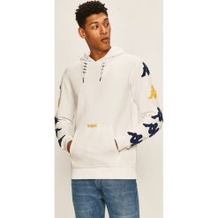 Kappa - Bluza. Białe bluzy męskie Kappa, s, z aplikacjami, z bawełny, z kapturem, bez rękawów, z kapturem. Za 319,90 zł.
