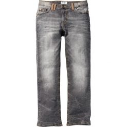 Dżinsy ze stretchem Slim Fit Stretch bonprix szary "used". Szare jeansy męskie bonprix, m, z aplikacjami. Za 59,99 zł.