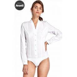 Biała koszula body bez kołnierzyka. Białe koszule damskie NIFE, do pracy, xl, bez wzorów, z bawełny, klasyczne, z klasycznym kołnierzykiem, z długim rękawem. Za 129,00 zł.
