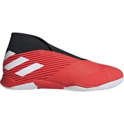 Buty halowe adidas Nemeziz 19.3 Ll In M G54685. Czerwone buty sportowe męskie Adidas, z gumy, na sznurówki, do piłki nożnej. W wyprzedaży za 379,00 zł.