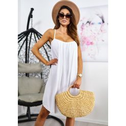 Sukienka Sunrise Kolor Biel OneSize. Czarne sukienki damskie Ligari Dresses, na plażę, na lato, s, w paski, z bawełny, bez kołnierzyka, bez rękawów. Za 79,98 zł.