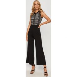 Armani Exchange - Kombinezon. Czarne kombinezony damskie Armani Exchange, na co dzień, s, bez wzorów, z bawełny, casualowe, z okrągłym kołnierzem, z długim rękawem, długie. Za 929,90 zł.