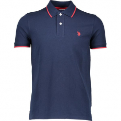 Koszulka polo w kolorze granatowym. Niebieskie bluzki damskie U.S. Polo Assn., s, z haftami, polo. W wyprzedaży za 130,95 zł.