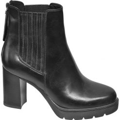 Botki damskie Catwalk czarne. Czarne botki damskie Catwalk, z materiału, bez obcasa, na obcasie, na zamek. Za 159,90 zł.