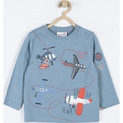 Coccodrillo - Longsleeve dziecięcy 74-86 cm. Niebieskie t-shirty chłopięce marki COCCODRILLO, z nadrukiem, z elastanu, z długim rękawem. W wyprzedaży za 29,90 zł.
