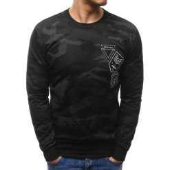 Bluzy męskie: Bluza męska z nadrukiem camo czarna (bx3468)