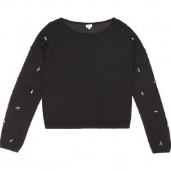Sweter kaszmirowy w kolorze czarnym. Czarne swetry klasyczne damskie marki Ateliers de la Maille, z kaszmiru, z okrągłym kołnierzem. W wyprzedaży za 272,95 zł.