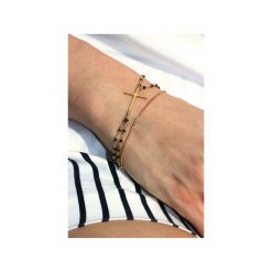 Bransoletka Spinel Metalizowany złoto. Czarne bransoletki damskie na nogę Brazi druse jewelry, srebrne. Za 190,00 zł.