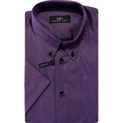 Koszula SERGIO slim 13-05-09. Fioletowe koszule męskie Giacomo Conti, na lato, m, bez wzorów, z bawełny, button down, z krótkim rękawem. Za 129,00 zł.