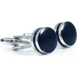 Ciemnogranatowe okrągłe spinki do mankietów A205. Spinki do mankietów męskie Adam Collection - Krawaty i dodatki, ze stali. W wyprzedaży za 49,51 zł.