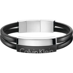 Calvin Klein Bransoletka Czarny Srebrny. Szare bransoletki męskie Calvin Klein, srebrne. Za 500,95 zł.