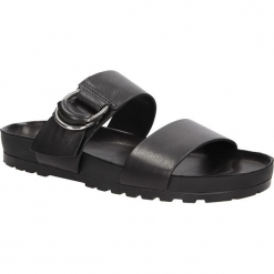 Klapki skórzane Vagabond 4332-001. Czarne klapki damskie marki Vagabond, bez wzorów, bez obcasa. Za 208,99 zł.