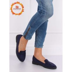 Mokasyny lordsy granatowe N90 BLUE. Niebieskie mokasyny damskie obuwie damskie, z zamszu, bez obcasa. Za 73,44 zł.
