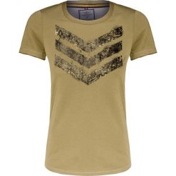 T-shirt AERONAUTICA MILITARE. Zielone bluzki damskie Aeronautica Militare, z nadrukiem, z bawełny, z okrągłym kołnierzem. W wyprzedaży za 219,00 zł.