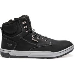 BUTY MĘSKIE ZIMOWE TRAPERY T255 - CZARNE. Czarne buty trekkingowe męskie marki Inny, na zimę, z materiału. Za 119,00 zł.