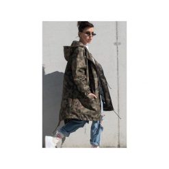 Kurtka ocieplana / płaszcz typu parka moro. Zielone kurtki damskie zimowe marki Rest_factory, s, z aplikacjami, z poliesteru, długie. Za 389,00 zł.