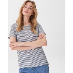 T-shirt z bawełny organicznej - Paski. Szare t-shirty damskie House, s, w paski, z bawełny, bez kołnierzyka. Za 29,99 zł.