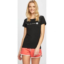 The North Face - Top. Czarne topy damskie marki The North Face, s, z nadrukiem, z bawełny, z okrągłym kołnierzem. Za 119,90 zł.