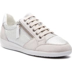 Sneakersy GEOX - D Myria B D8468B 0KY22 C0628 Silver/Off Wht. Szare półbuty damskie marki Geox, z zamszu. Za 479,00 zł.